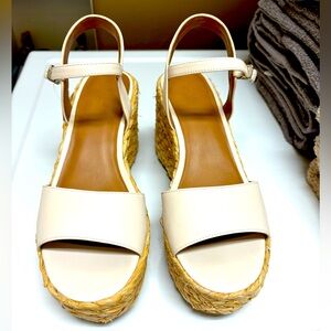 Women's Cream Wedge Sandals